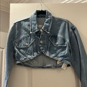 Zara Blue Cropped Jean Jacket